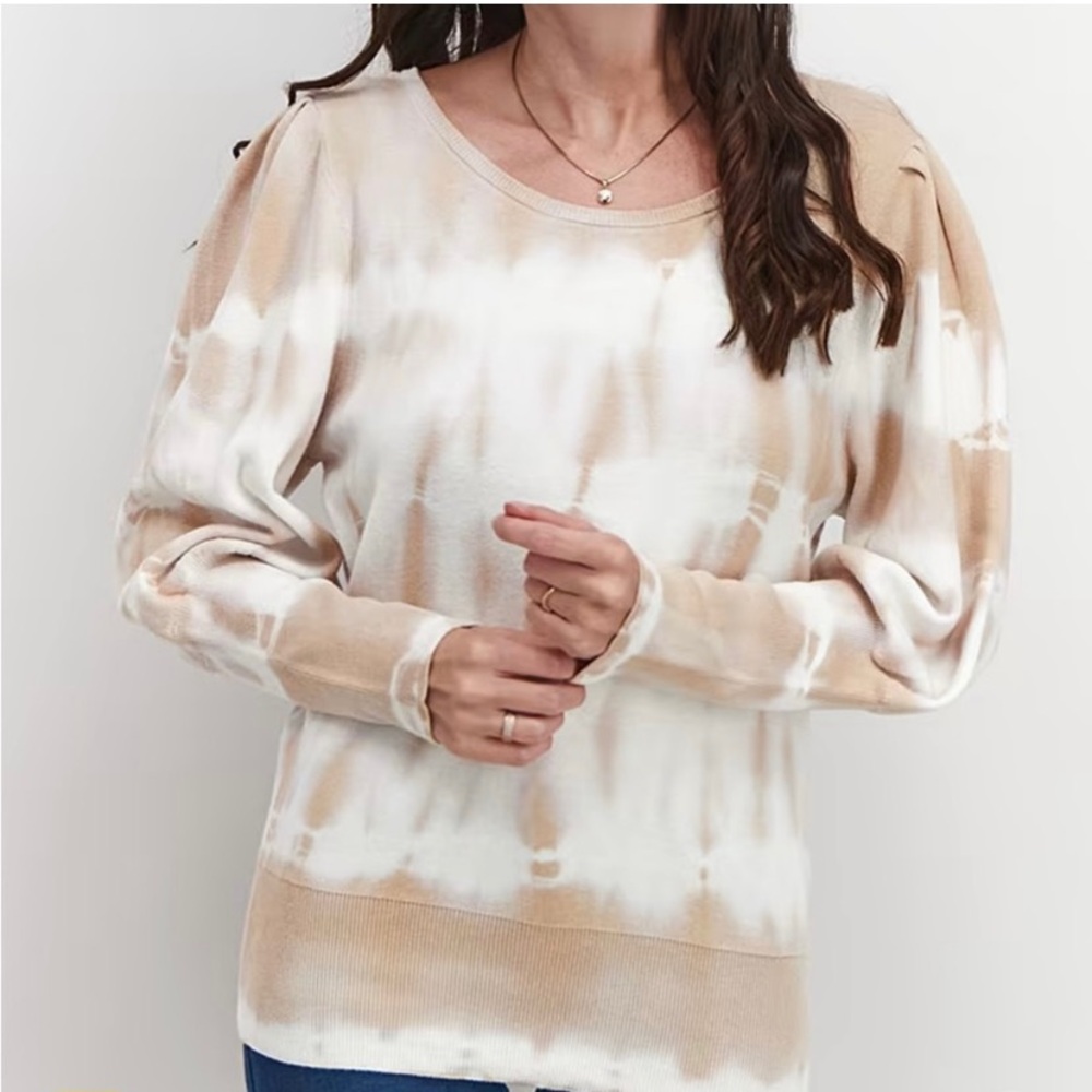 Sundays ANTHROPOLOGIE Tie Dye Sweater Puff Sleeves
